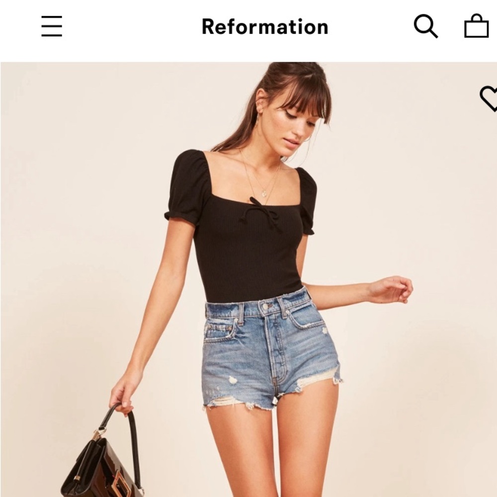 NWT Reformation Charlie High Rise Jean Shorts in size 28